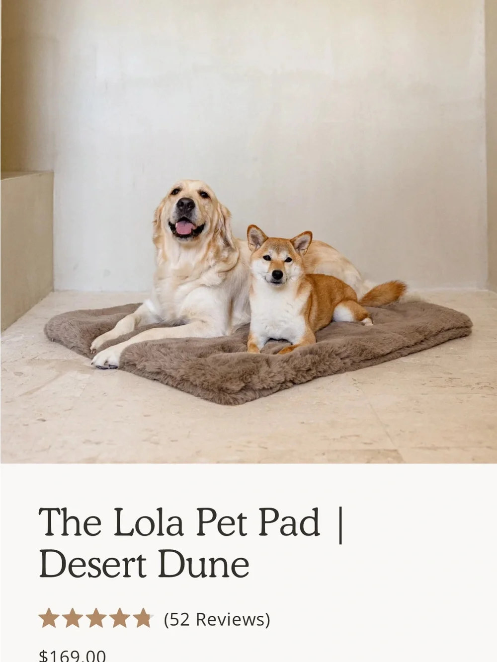 lola Plush Pet Pad in Brown - Picture 1 of 5